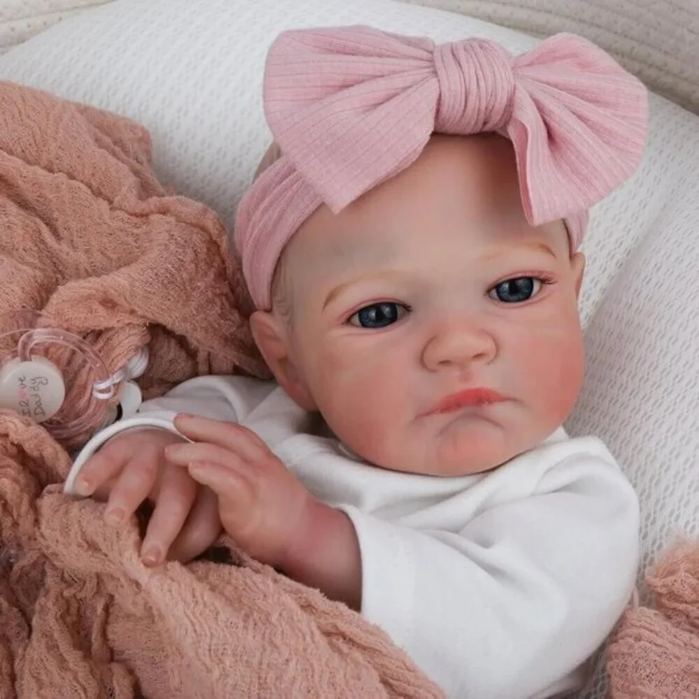 Realistic Reborn Baby Dolls Girl 20 inch White Pink Soft Body Gift Toy for Kids